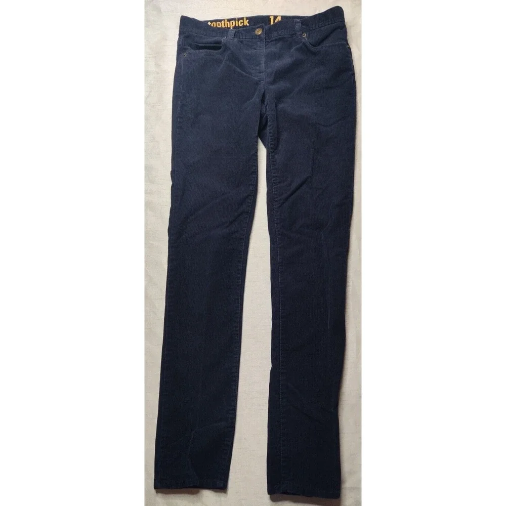 J. CREW‎ CREWCUTS TOOTHPICK Girls Size 14 Blue Cotton Flex Corduroy Pants
